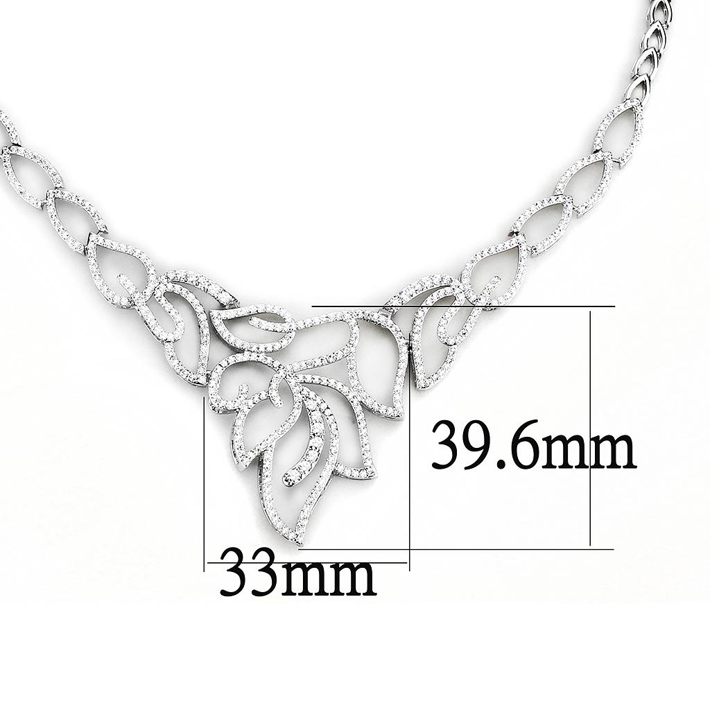Rhodium Brass Jewelry Sets with AAA Grade CZ  in Clear