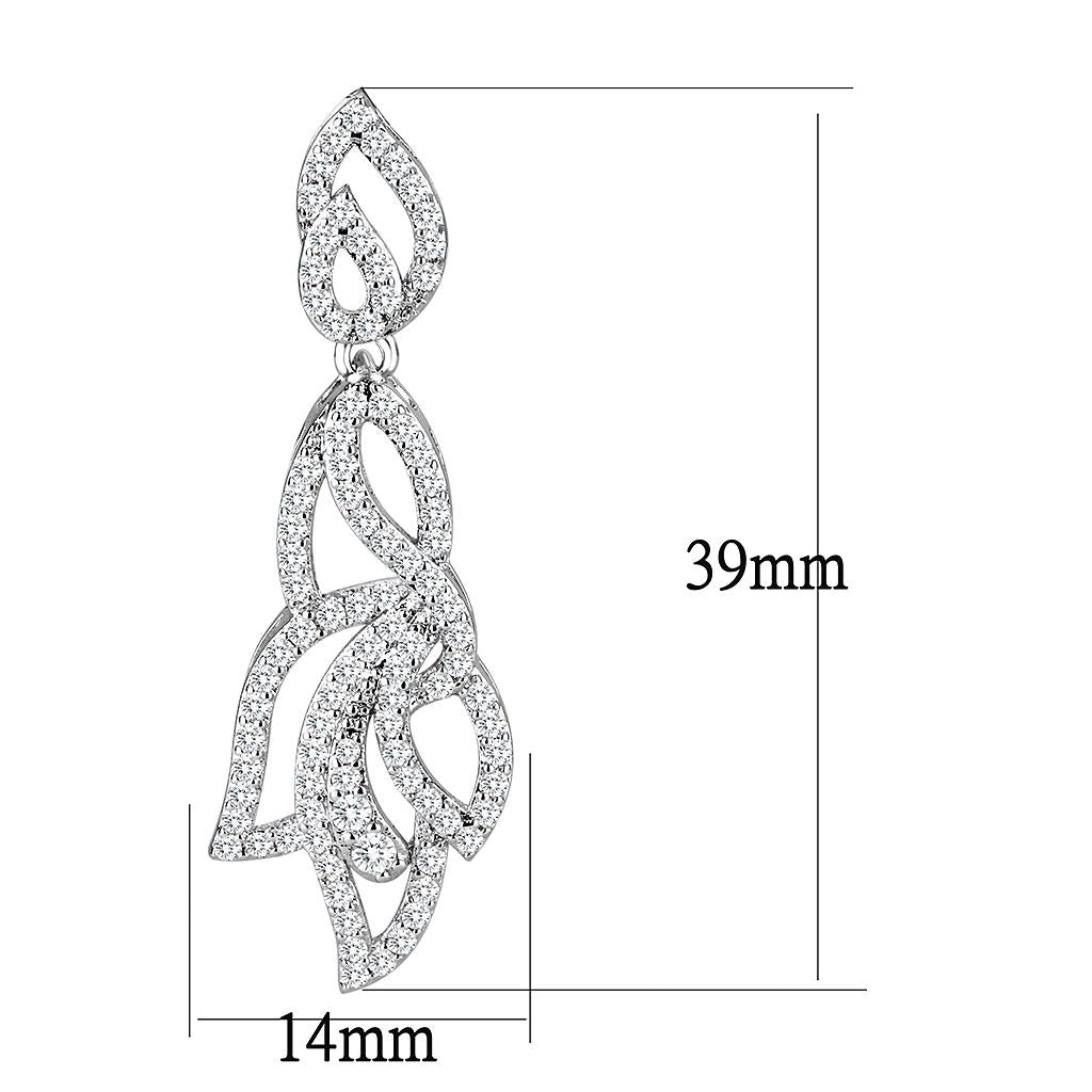 Rhodium Brass Jewelry Sets with AAA Grade CZ  in Clear