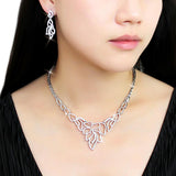 Rhodium Brass Jewelry Sets with AAA Grade CZ  in Clear