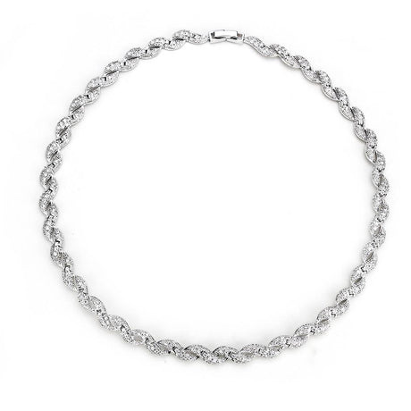 Rhodium Brass Jewelry Sets with AAA Grade CZ  in Clear