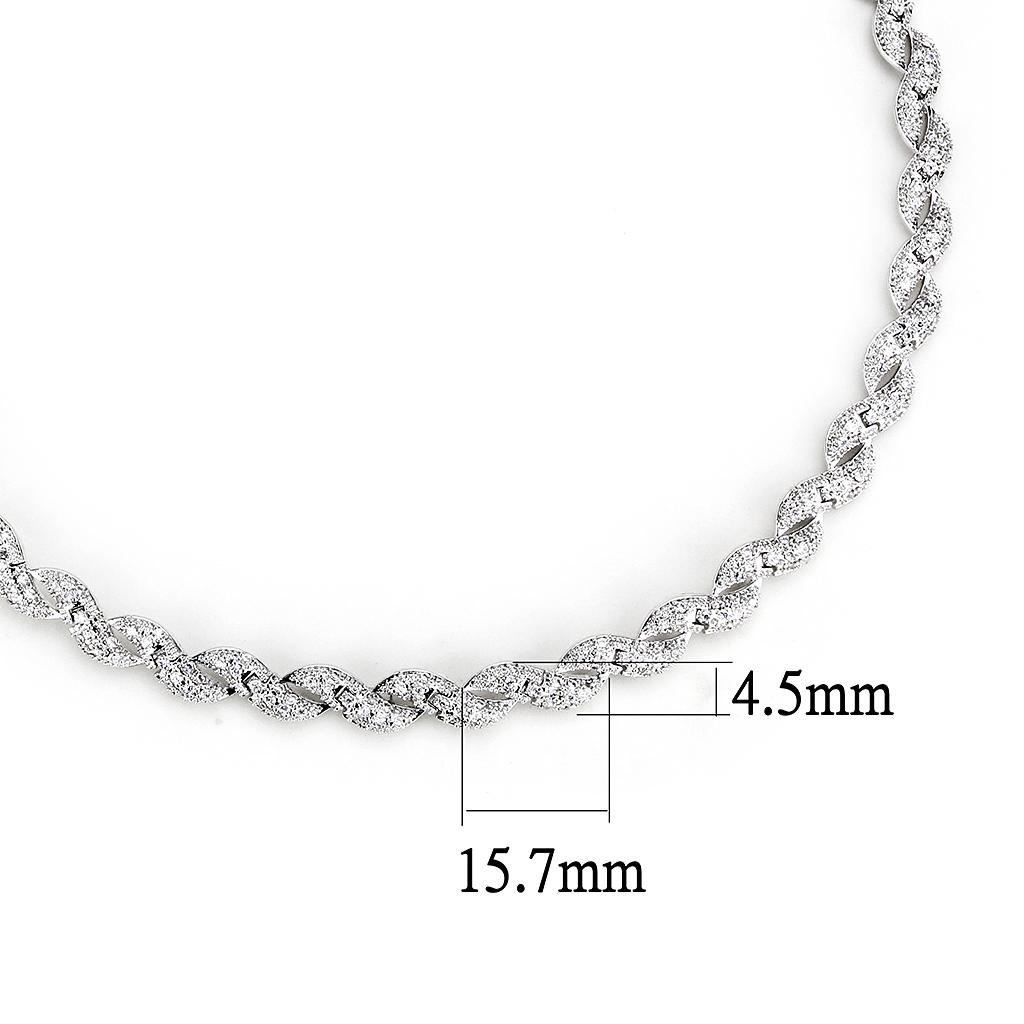 Rhodium Brass Jewelry Sets with AAA Grade CZ  in Clear
