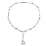 Rhodium Brass Jewelry Sets with AAA Grade CZ  in Clear