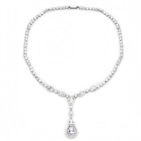 Rhodium Brass Jewelry Sets with AAA Grade CZ  in Clear