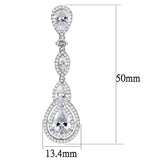 Rhodium Brass Jewelry Sets with AAA Grade CZ  in Clear