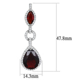 Rhodium Brass Jewelry Sets with Synthetic Synthetic Glass in Garnet