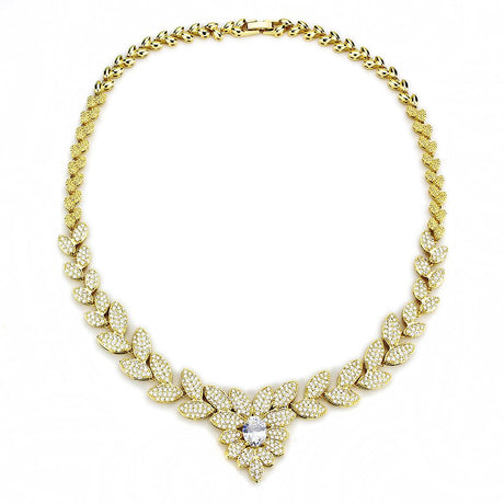Gold Brass Jewelry Sets with AAA Grade CZ  in Clear