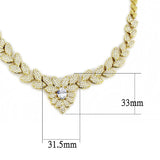 Gold Brass Jewelry Sets with AAA Grade CZ  in Clear
