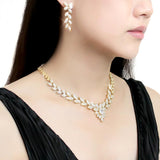 Gold Brass Jewelry Sets with AAA Grade CZ  in Clear