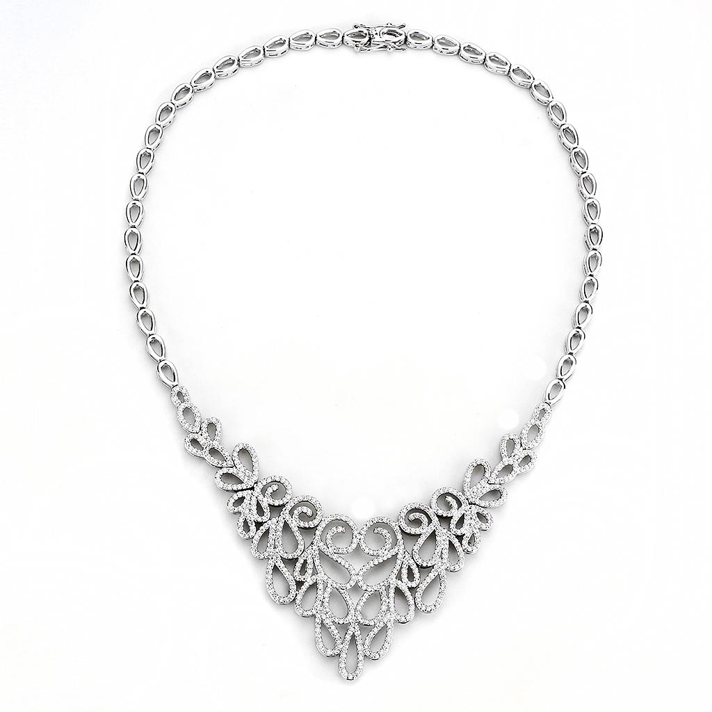 Rhodium Brass Jewelry Sets with AAA Grade CZ  in Clear