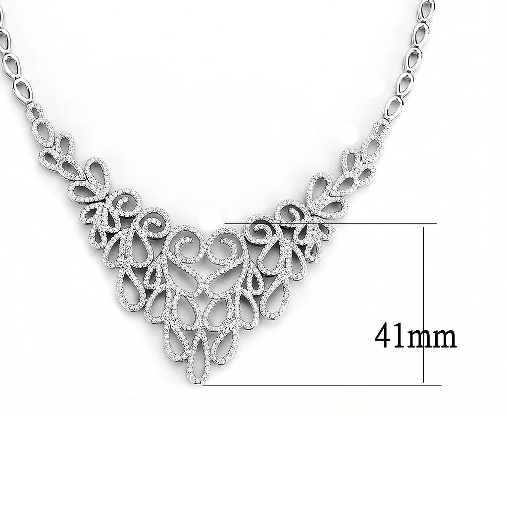 Rhodium Brass Jewelry Sets with AAA Grade CZ  in Clear