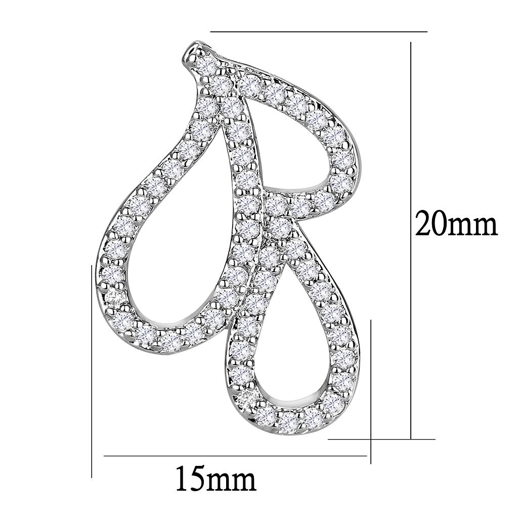 Rhodium Brass Jewelry Sets with AAA Grade CZ  in Clear