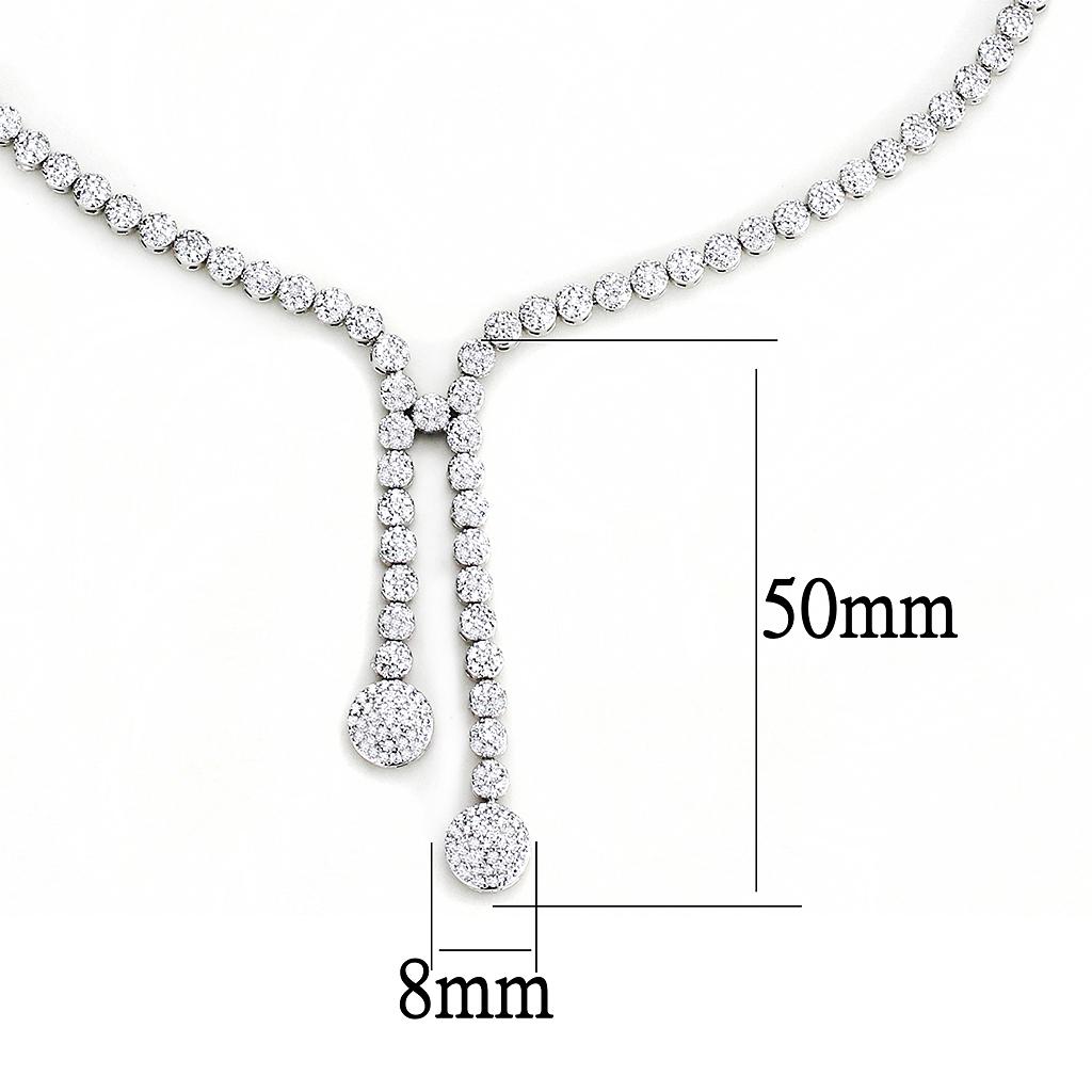 Rhodium Brass Jewelry Sets with AAA Grade CZ  in Clear