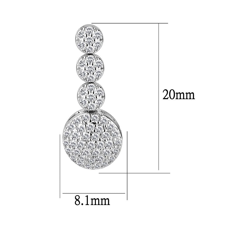 Rhodium Brass Jewelry Sets with AAA Grade CZ  in Clear