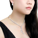 Rhodium Brass Jewelry Sets with AAA Grade CZ  in Clear