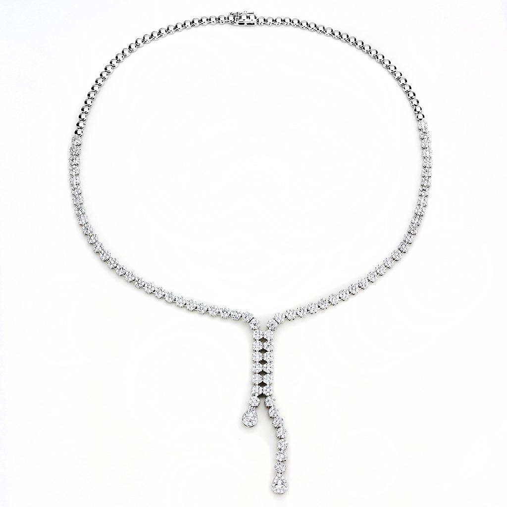 Rhodium Brass Jewelry Sets with AAA Grade CZ  in Clear
