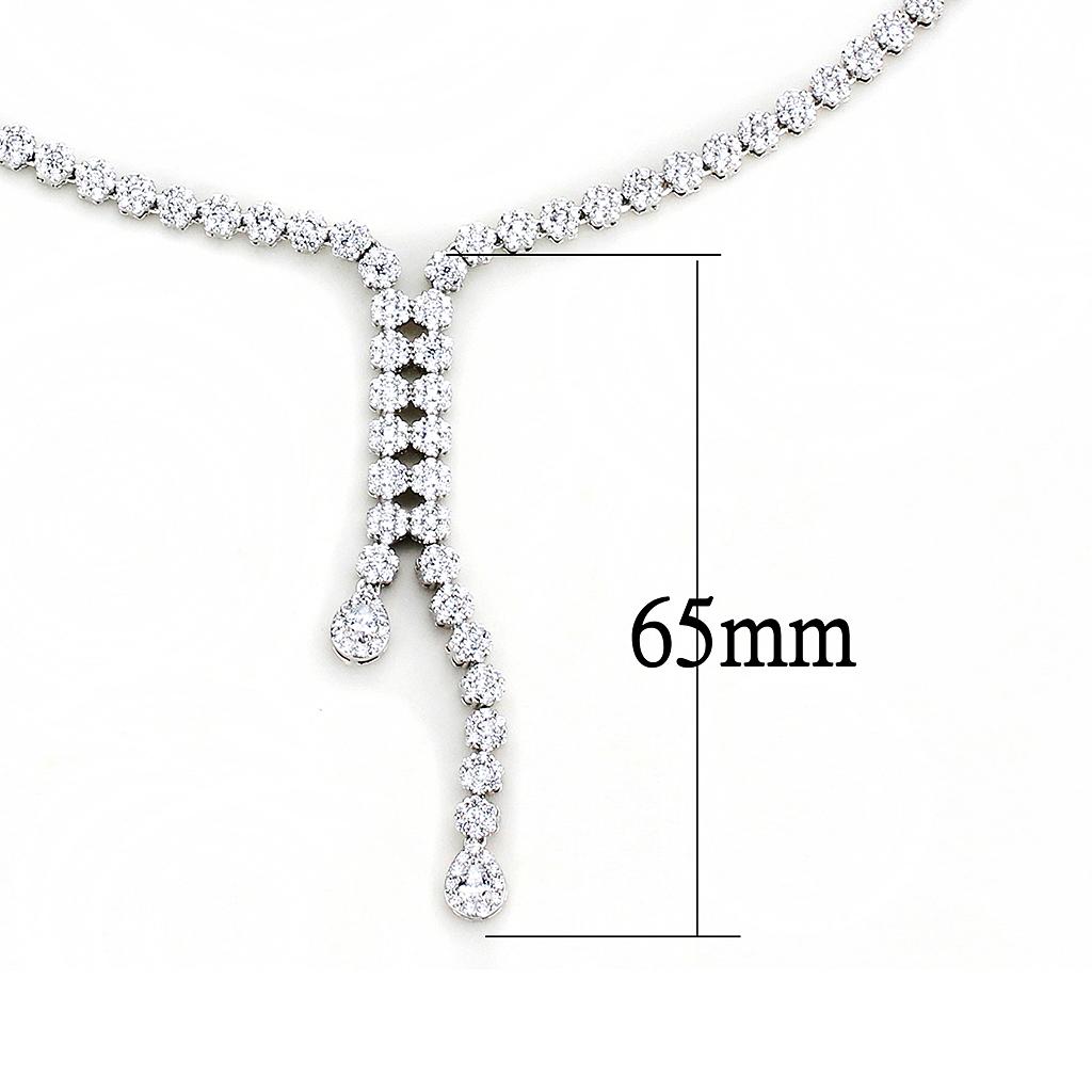 Rhodium Brass Jewelry Sets with AAA Grade CZ  in Clear