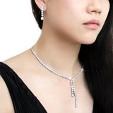 Rhodium Brass Jewelry Sets with AAA Grade CZ  in Clear