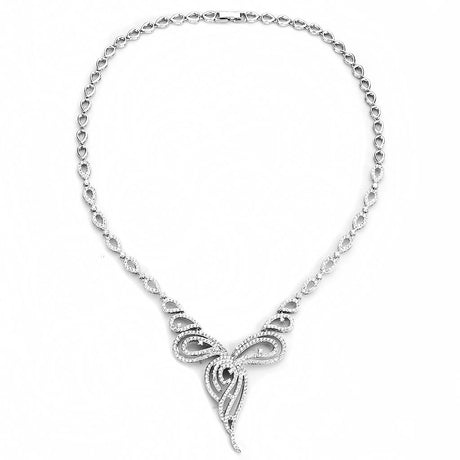 Rhodium Brass Jewelry Sets with AAA Grade CZ  in Clear