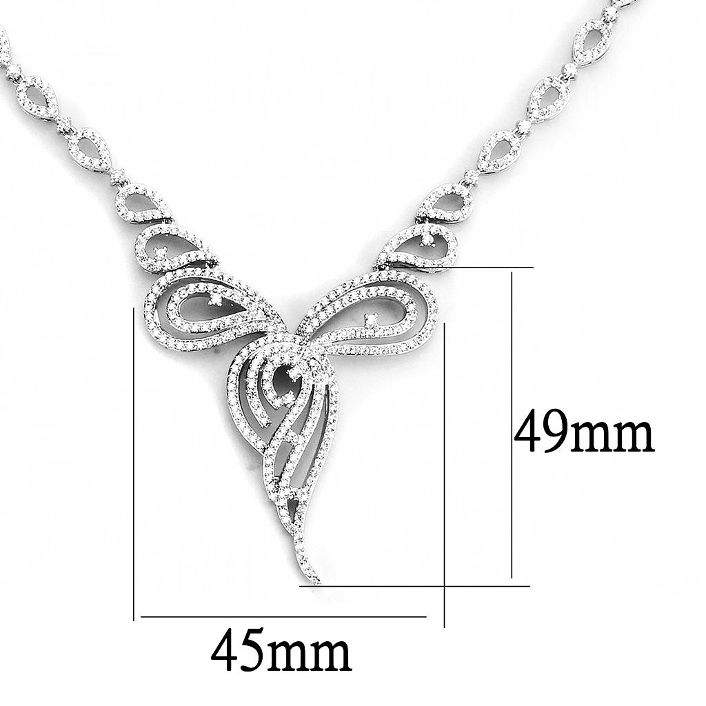 Rhodium Brass Jewelry Sets with AAA Grade CZ  in Clear
