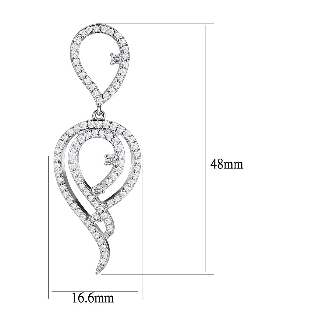 Rhodium Brass Jewelry Sets with AAA Grade CZ  in Clear