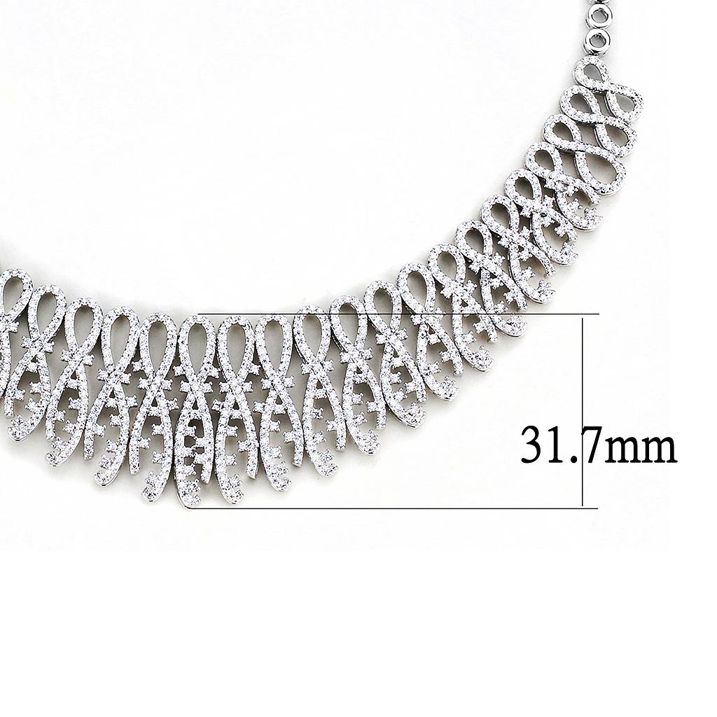 Rhodium Brass Jewelry Sets with AAA Grade CZ  in Clear