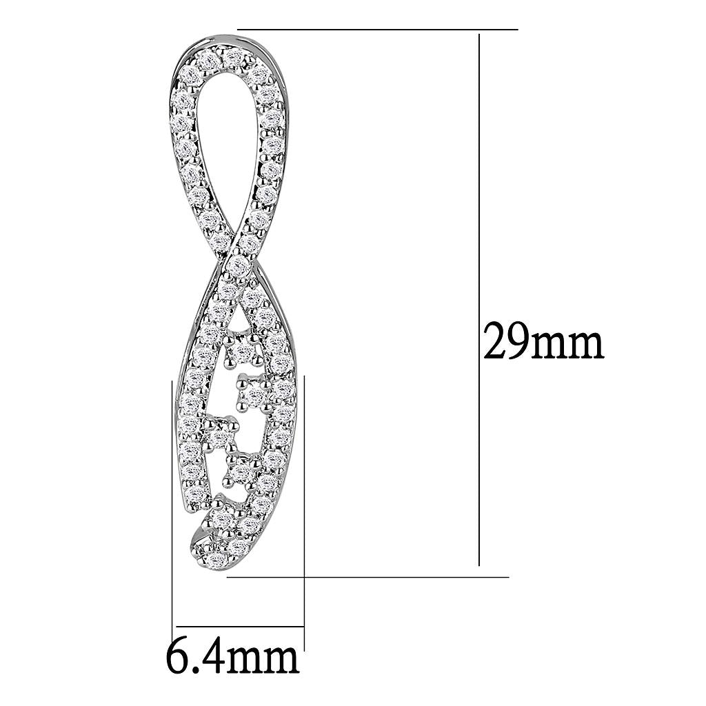 Rhodium Brass Jewelry Sets with AAA Grade CZ  in Clear