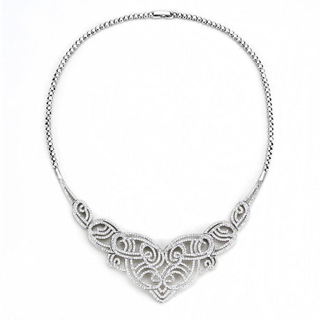 Rhodium Brass Jewelry Sets with AAA Grade CZ  in Clear