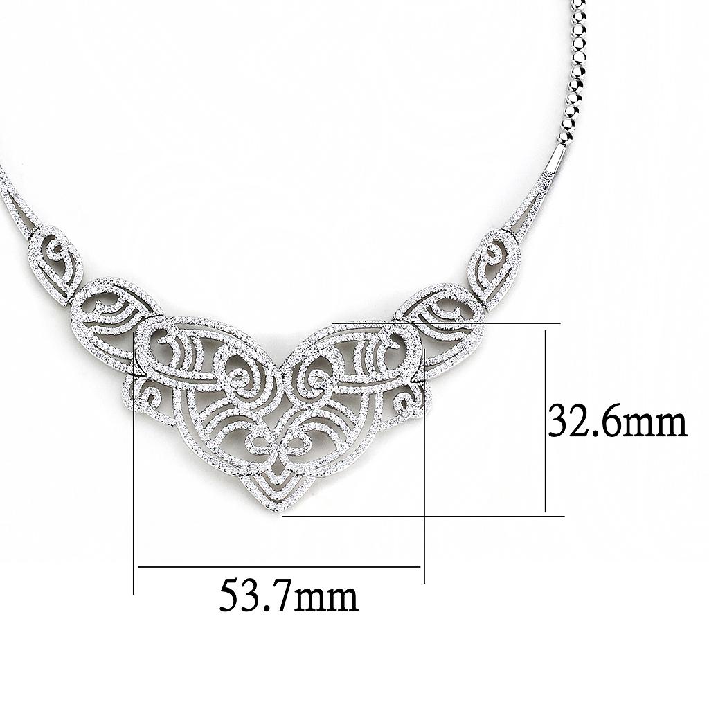 Rhodium Brass Jewelry Sets with AAA Grade CZ  in Clear