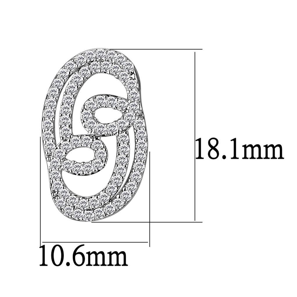 Rhodium Brass Jewelry Sets with AAA Grade CZ  in Clear
