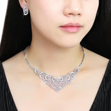 Rhodium Brass Jewelry Sets with AAA Grade CZ  in Clear