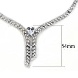 Rhodium Brass Jewelry Sets with AAA Grade CZ  in Clear