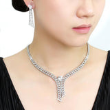 Rhodium Brass Jewelry Sets with AAA Grade CZ  in Clear