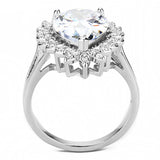 Rhodium Brass Ring with AAA Grade CZ  in Clear