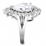 Rhodium Brass Ring with AAA Grade CZ  in Clear