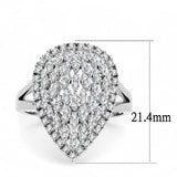 Rhodium Brass Ring with AAA Grade CZ  in Clear