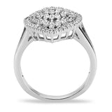 Rhodium Brass Ring with AAA Grade CZ  in Clear