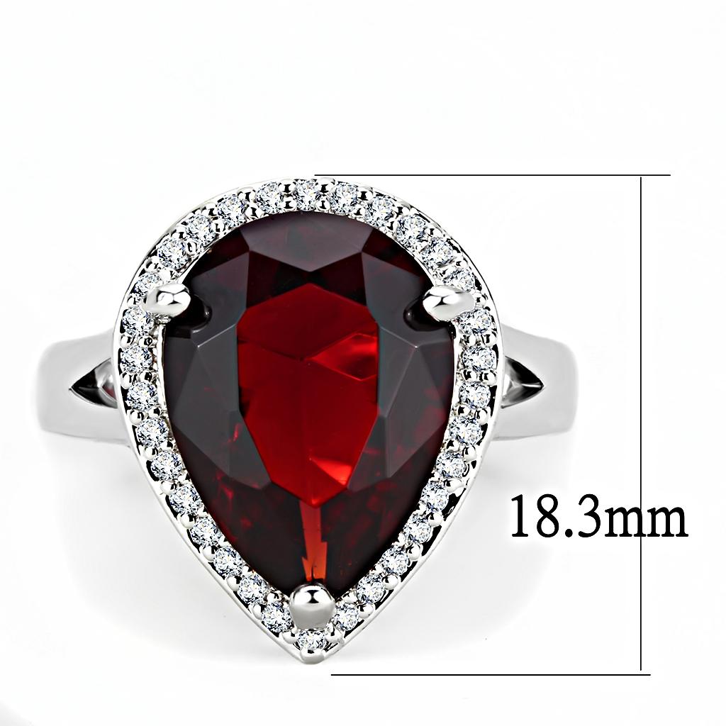 Rhodium Brass Ring with Synthetic Synthetic Glass in Siam