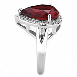 Rhodium Brass Ring with Synthetic Synthetic Glass in Siam
