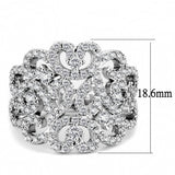 Rhodium Brass Ring with AAA Grade CZ  in Clear