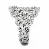 Rhodium Brass Ring with AAA Grade CZ  in Clear