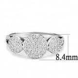 Rhodium Brass Ring with AAA Grade CZ  in Clear