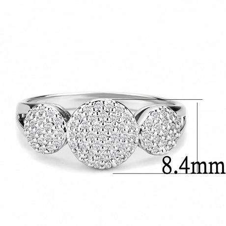 Rhodium Brass Ring with AAA Grade CZ  in Clear
