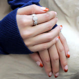 Rhodium Brass Ring with AAA Grade CZ  in Clear
