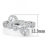 Rhodium Brass Ring with AAA Grade CZ  in Clear