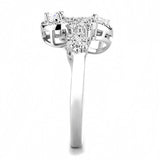 Rhodium Brass Ring with AAA Grade CZ  in Clear