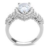 Rhodium Brass Ring with AAA Grade CZ  in Clear