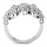 Rhodium Brass Ring with AAA Grade CZ  in Clear