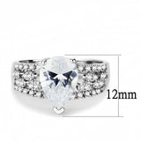 Rhodium Brass Ring with AAA Grade CZ  in Clear