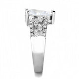 Rhodium Brass Ring with AAA Grade CZ  in Clear