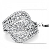 Rhodium Brass Ring with AAA Grade CZ  in Clear